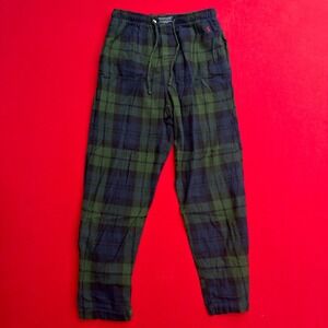 Polo Ralph Lauren Mens Flannel Pajama Pants S Green Blue Plaid Black Pants y2k‎